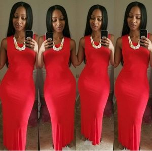 Long Form Fitting Magenta Dress